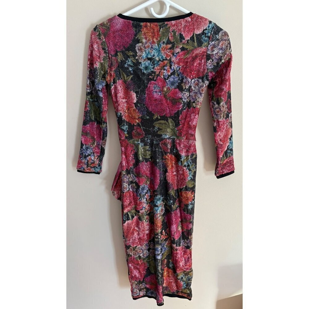 CHIARA BONI La Petite Robe NWT  Cesarima Floral Sequined Midi Dress Size 2 - Picture 9 of 17